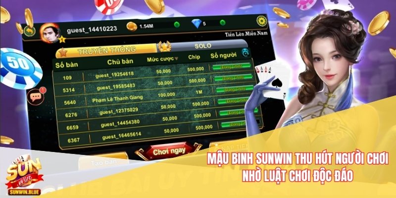 Học Cách Chơi Mậu Binh Sunwin Để Chiến Thắng Mọi Ván Bài 5 Mậu binh Sunwin thu hút người chơi nhờ luật chơi độc đáo