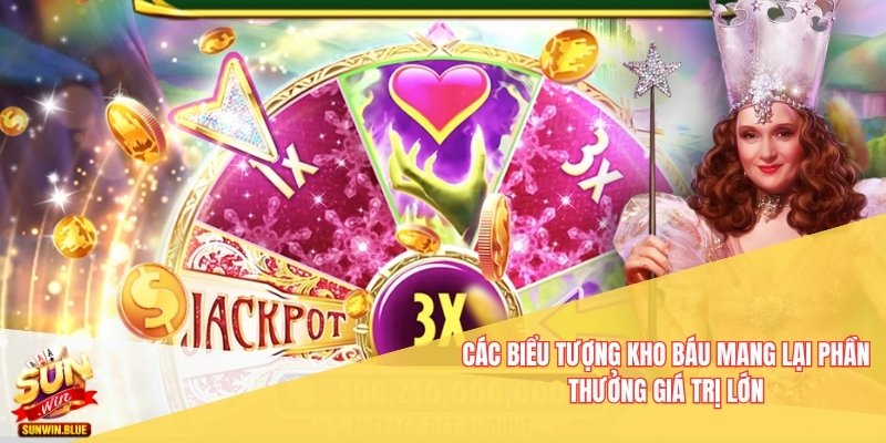 Các biểu tượng kho báu mang lại phần thưởng giá trị lớn