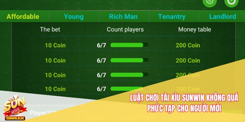 Luật chơi tài xỉu Sunwin không quá phức tạp cho người mới